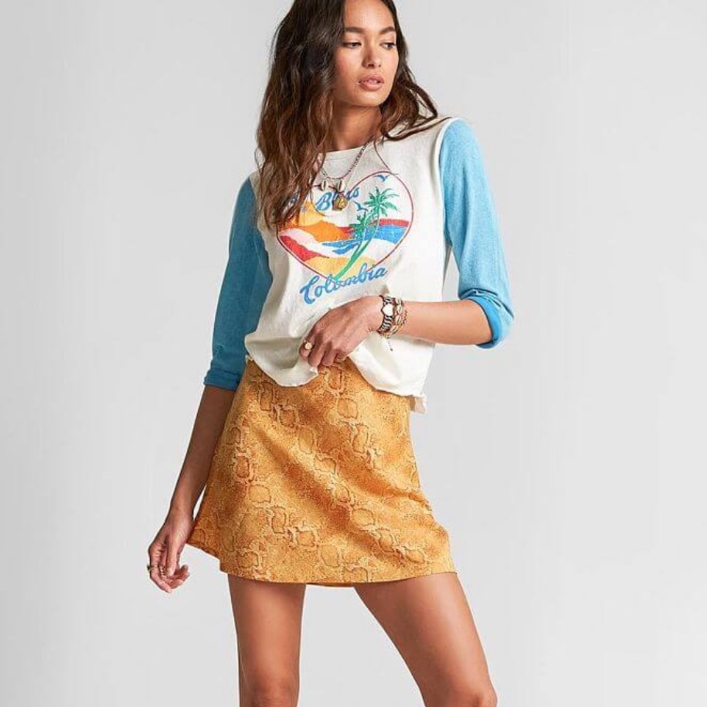 NWT Billabong Snakeskin Print Skirt Sz 27 Small